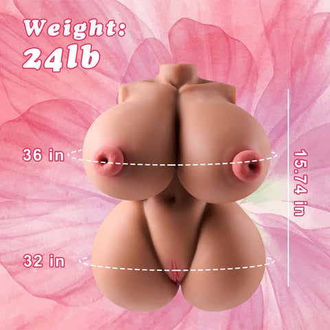 Zonbik Lucy-4 in 1 Doll Penetrable Nipples Sex Doll Fuckable 4 Channels Troso